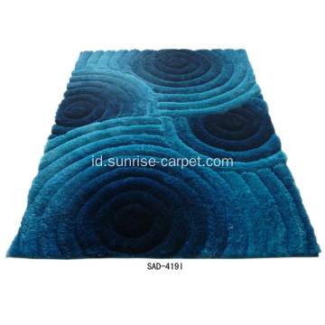 Polyester Shaggy Carpet dengan 3D Pattern untuk Home Decoration